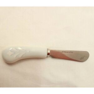 Porcelain handle butter knife, light blue stainless